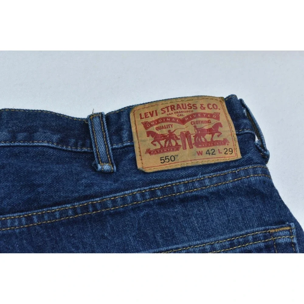 Levi's 550 Men Jeans 42x29 (41x28) Blue Denim Relaxed Tapered Baggy 90s Workwear